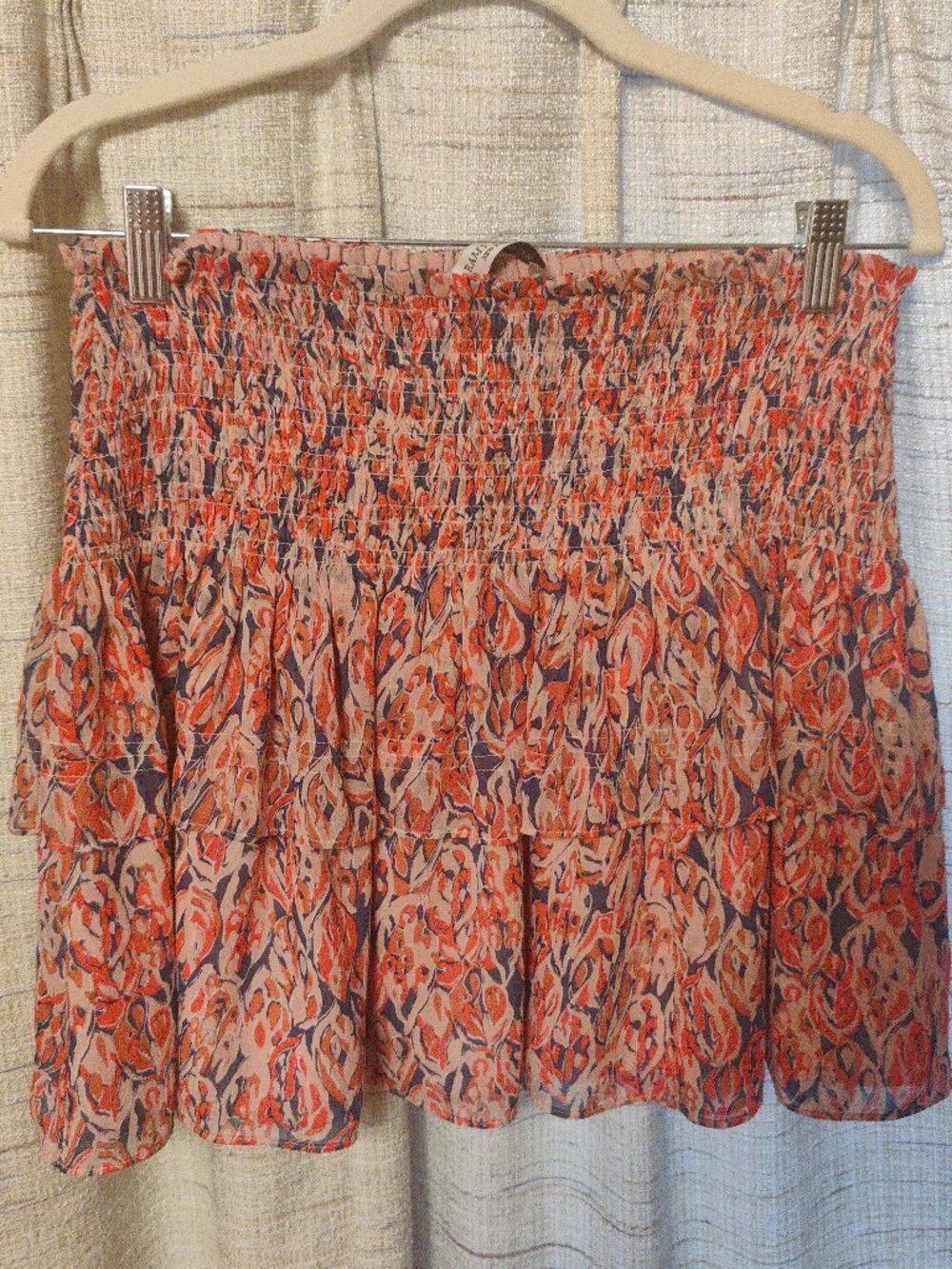 Ramy Brook Smocked Waist Tiered Mini Skirt